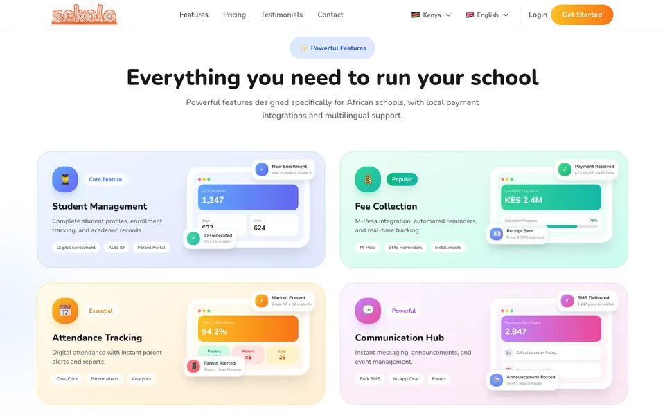 Sekolo School Management System screenshot 2